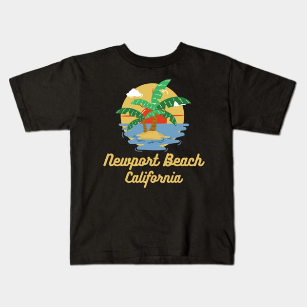 Newport Beach California Sunset souvenirs Kids T-Shirt by bougieFire